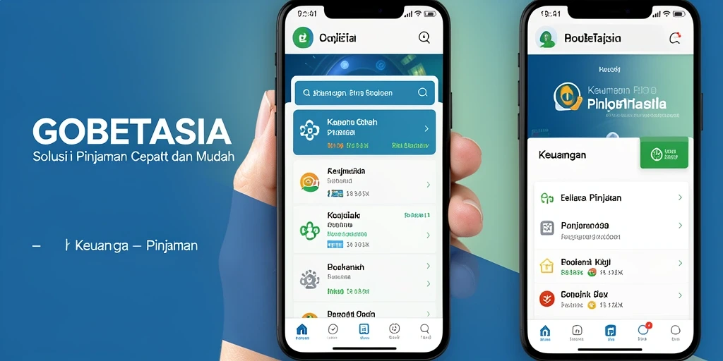 Antarmuka GOBETASIA yang mudah digunakan untuk pinjaman.