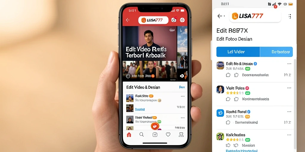 Antarmuka LUSA777 yang sederhana dan fungsional untuk Edit Video Reels.