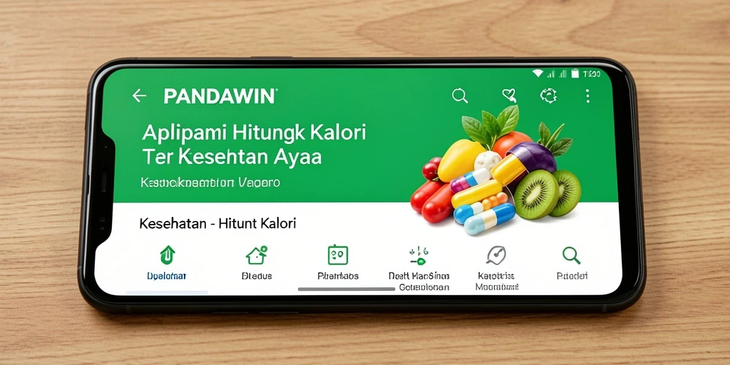 Tampilan antarmuka utama aplikasi Hitung Kalori PANDAWIN.