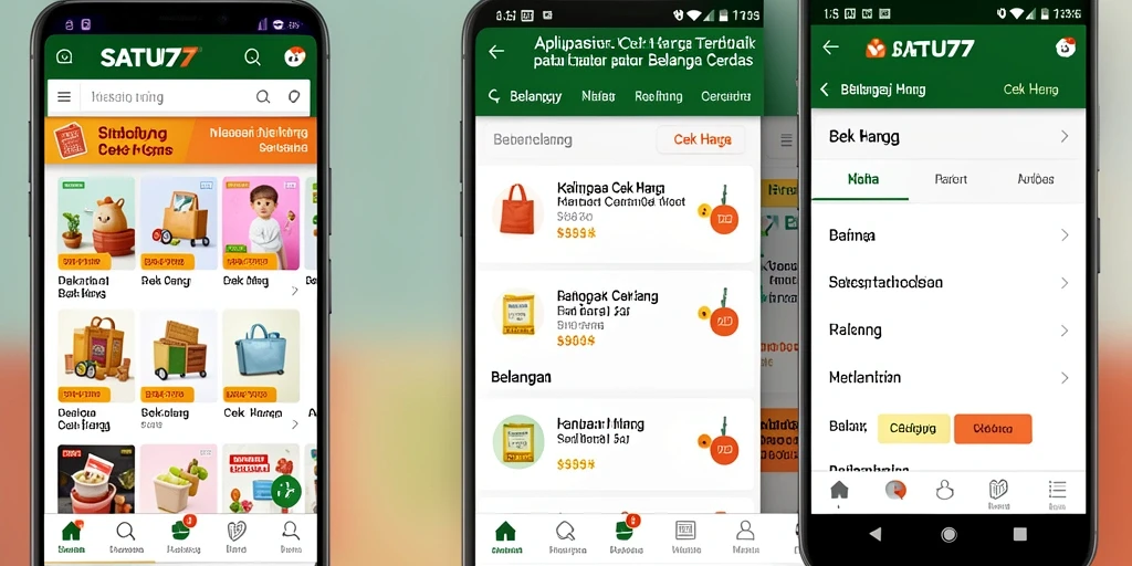 Tampilan antarmuka SATU77 yang simpel dan informatif untuk cek harga.