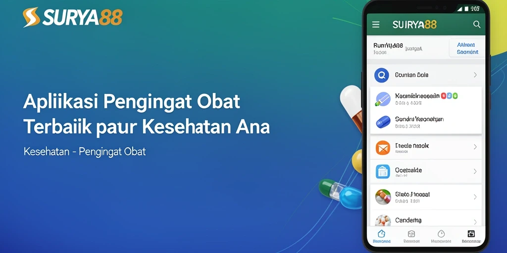 Tampilan antarmuka SURYA88 yang intuitif untuk pengingat obat.