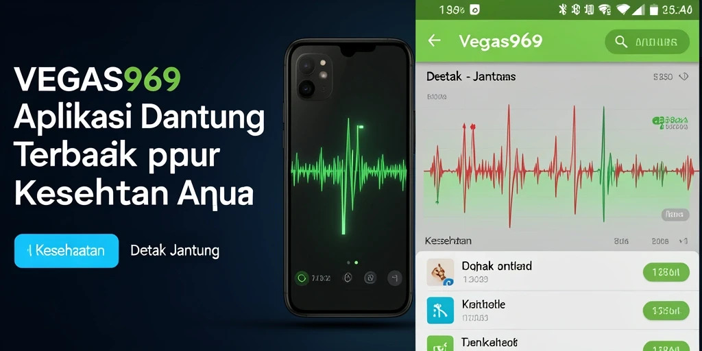 Tampilan antarmuka utama VEGAS969 dengan monitoring detak jantung.